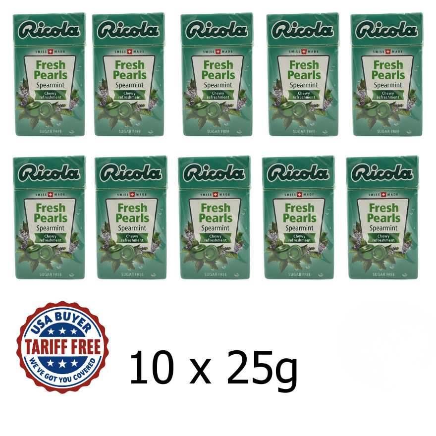Ricola Fresh Pearls Spearmint 25g x 10 Boxes &ndash; Free Shippi