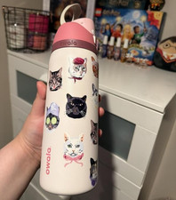 Owala Cat Collage 32oz Freesip Stainless Steel Water Bottle New Authentic