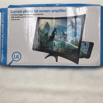 Curved HD 10in Phone Screen Magnifier ABS/Acrylic Stand Foldaway Black L6