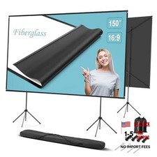 Outdoor Projector Screen with Stand Portable Projector Screen, 150 inch 16:9