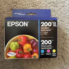 EPSON 200XL Black 200 Cyan Magenta Yellow exp 11/2028 NEW sealed