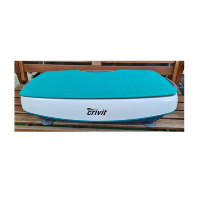 Crivit Vibrationsboard, Fernbedienung, Matte, LED Display, max. 130 kg, Weiß/Gr 