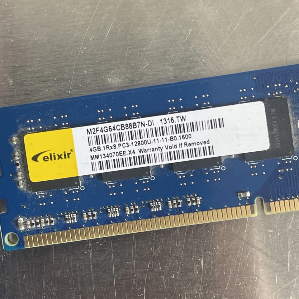 Elixir 8gb 2x 4gb Ram Stick PC3 12800u M2f4g64cb887n 1312.tw PC Computer Parts - Image 2 of 2