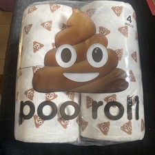Neu 4 Toilettenpapierrollen Emoji Poo Klo Rollen Neu Versiegelt 3 lagig Taschentuch 