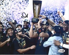 OG Anunoby Miles McBride Signed 8x10 New York Knicks NBA Cup Champions JSA COA