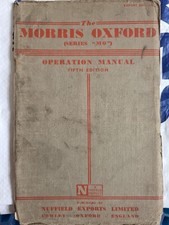 Morris Oxford MO Operation Manual 1951