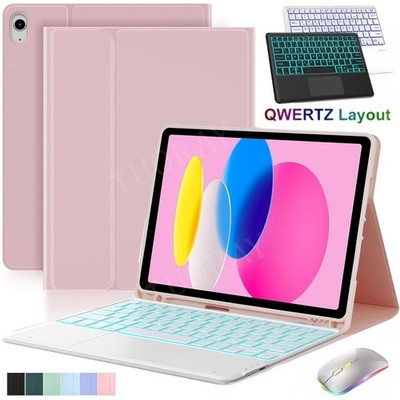 Hülle mit Touchpad Tastatur Maus QWERTZ Für iPad 11/10/9/8/7 Gen Pro 11 Air 5/6