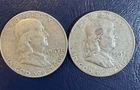 (2X) - 1963 Franklin Half Dollar 90% Silver Circulated US Coins