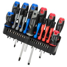 Draper 31672 Screwdriver Set with Wall Mountable Rack (37 Piece)