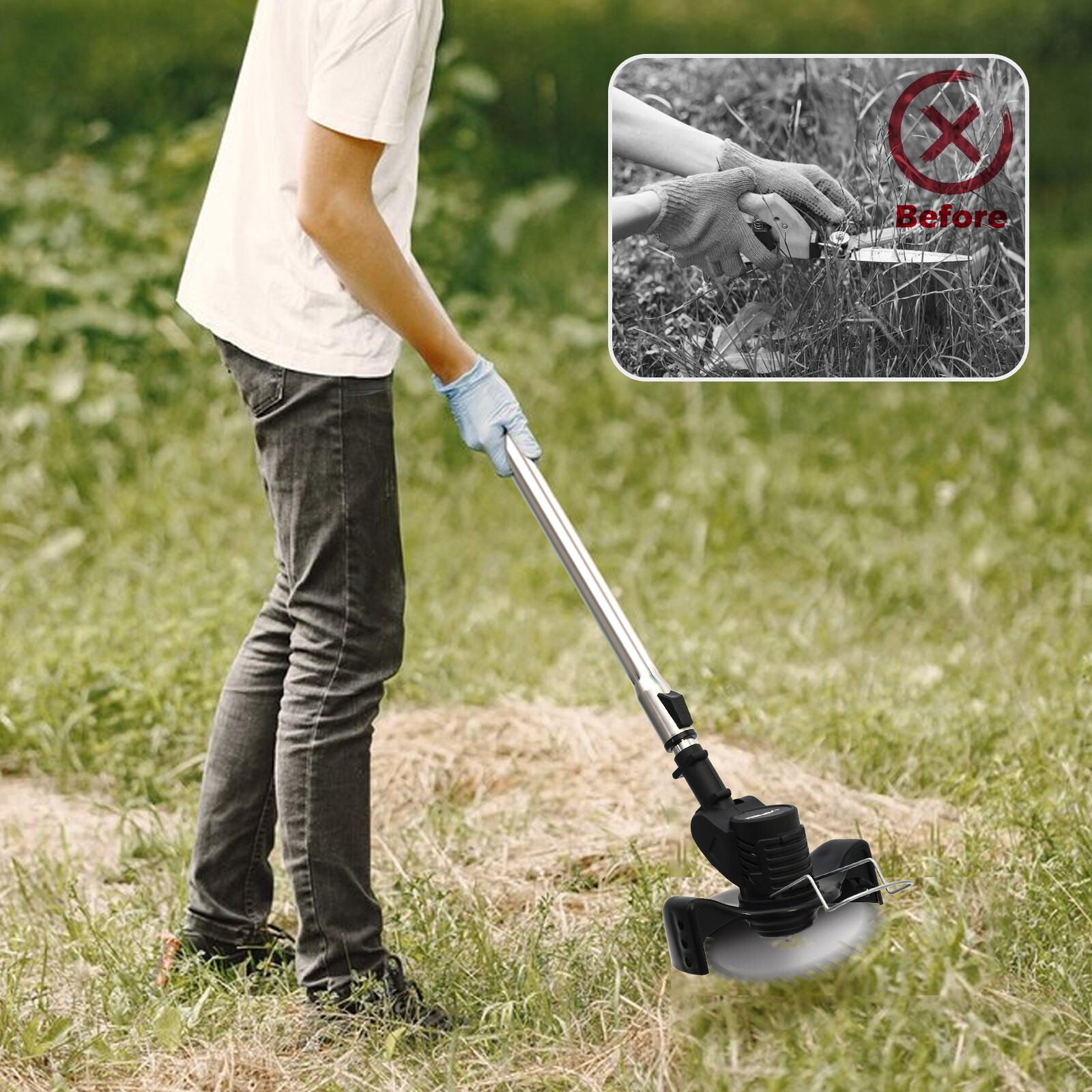 21000RPM Cordless WeedEater Electric Lawn Mower Lawn Edger Grass String Trimmer