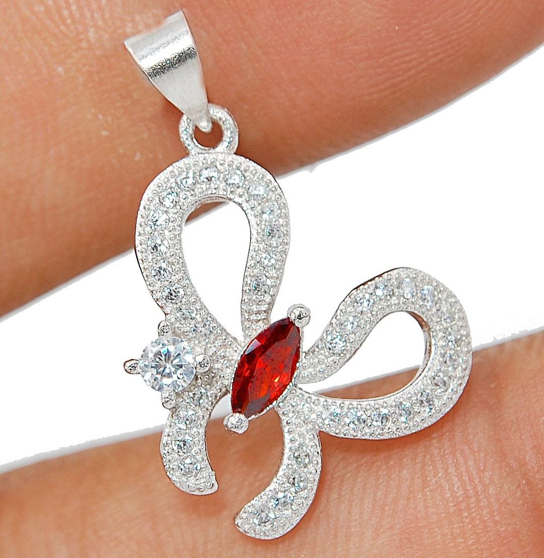 Heat Treated Fire Garnet 925 Sterling Silver Pendant Jewelry LV1