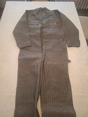 Big Mac Men's Mechanic Coveralls Gray Black Cotton Zip Front 40S-New/Never Worn