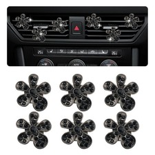 6PCS Rhinestone Flower Car Vent Clips,Cute Car Air Vent Clips for Dashboard D...