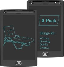 2 pack 8.5 inch LCD writing tablet ewriter electronic board stylus black