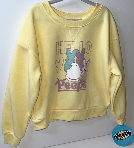 Peeps Kids Easter Bunny Sweater Size 6 Pullover Fleece Crewneck Yellow NWT - Picture 14 of 24
