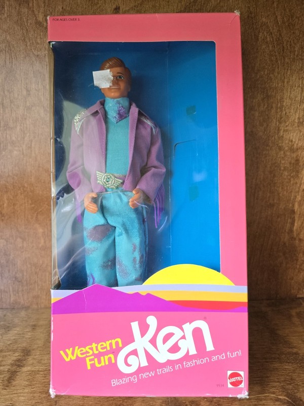 Vintage 1989 Mattel Barbie Western Fun Ken Doll #9934 Fringe Jacket NIB NRFB