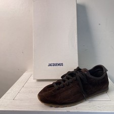 Jacquemus Womens Size US 7 EU 38 The Tennis Soft Sneakers Dark Brown Suede Lace