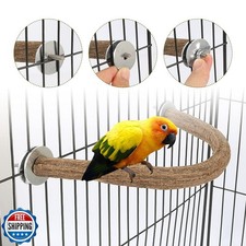 Rypet Parrot Natural Wood Stand Perch, Swing U Shape Natural Parrot Perch, U ...