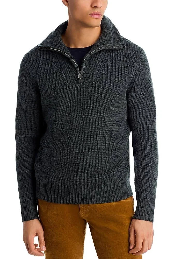 The Mens Store Merino Wool Ribbed Quarter Zip Sweater MSRP 268 18790₽