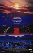 Charlie Sheen & C. Thomas Howell Signed 11x17 Red Dawn Wolverines Beckett