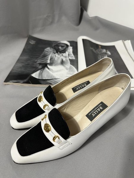Women Bally Heels White Leather 39