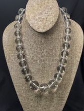 VINTAGE CHUNKY CLEAR LUCITE NECKLACE 19.5-23