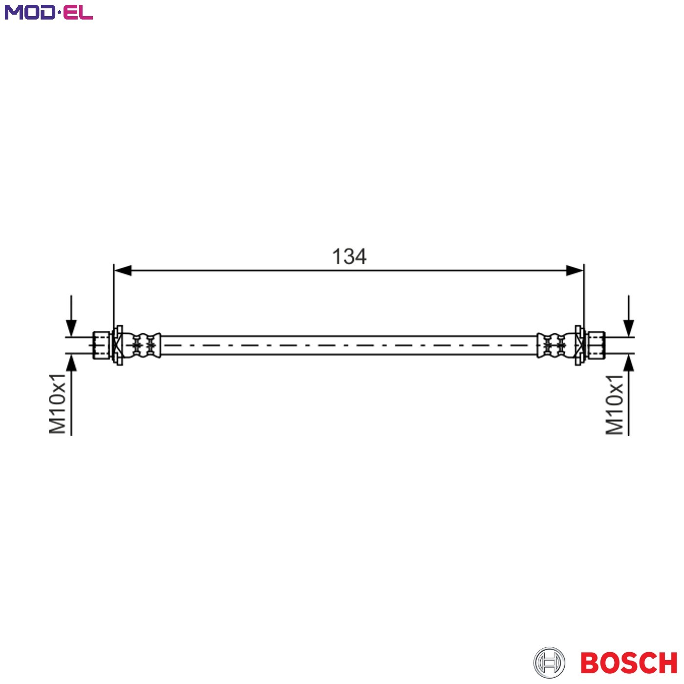Flexible brake hose 1 987 481 637 BOSCH for TOYOTA PRIUS PLUS COROLLA Saloon - Image 3