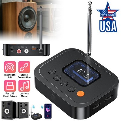 Wireless NFC Transmitter Receiver Audio HiFi Music Adapter AUX/RCA Bluetooth 6.0
