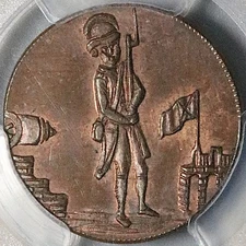 1790s PCGS MS 64 Scotland Dundee Conder Farthing Guard Fort Token (25080201C)