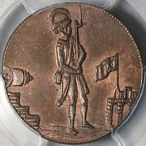 1790s PCGS MS 64 Scotland Dundee Conder Farthing Guard Fort Token (25080201C)