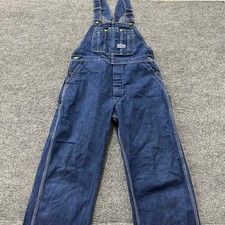 Big Smith Overalls Mens Size 34x28 Blue Denim Classic Bib Workwear Utility