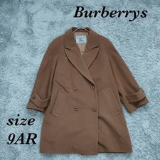 Burberry Double-breasted Pea Coat Outerwear Horse Logo Camel Wool For Women