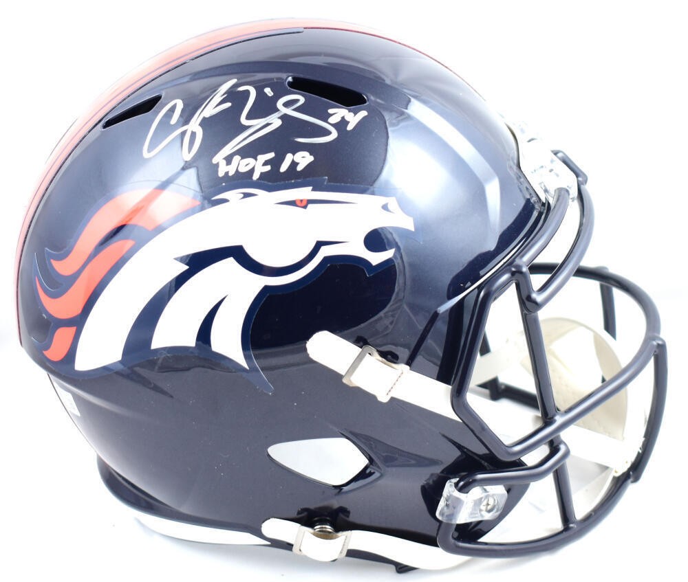 Champ Bailey Autographed Signed Denver Broncos F/S Speed Helmet w/HOF - Beckett W Holo 