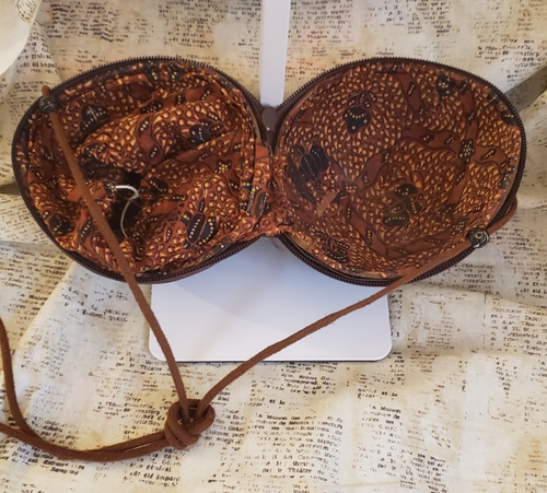 Preowned - Unique, Earthy - Coconut Purse - Lightweight with a long strap - Afbeelding 4 van 12