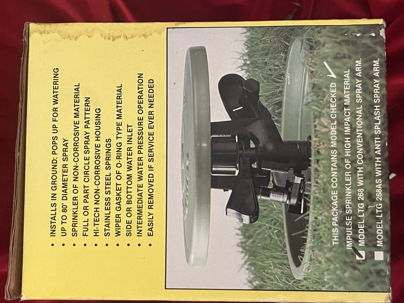 Pop Up Sprinkler for Golf Course ARMSTRONG LTG 268 Conv. Spray Arm Box Damage