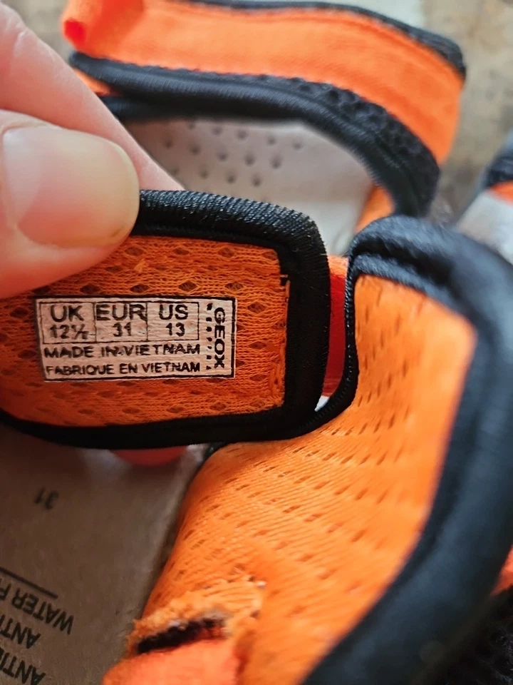 Sandalias Geox Talla 13 Nuevas Niño Naranja Azul Negro Foto 3 de 4