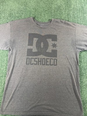 DC Shoes T Shirt Men s Large Grey Short Sleeve Graphic Print Logo Cotton 