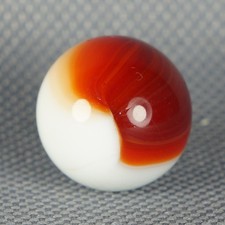 Vintage Marble: NM 5/8 Akro Agate Red White Patch -One Killer Old Mib