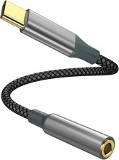 USB C to Aux Audio Dongle Cable Cord, Type C to 3.5mm Female Headphone Jack