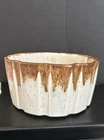 McCoy Soufflé Glass Bowl Cream With Brown Drip On Edge Bakers Baking