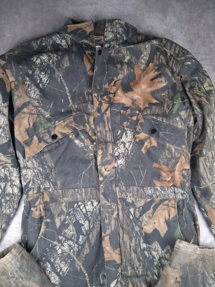 Vintage Mossy Oak Insulated Coveralls Mens Large Breakup Camo Fieldstaff *READ - Image 3 of 4