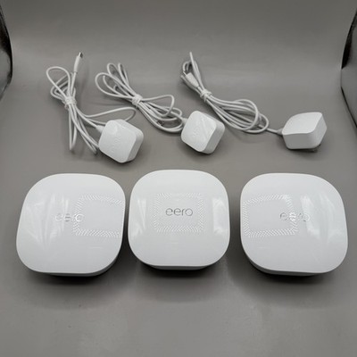 Eero J010001 Dual-Band Mesh WiFi Router System Lot Of 3 Gigabit W/ Power