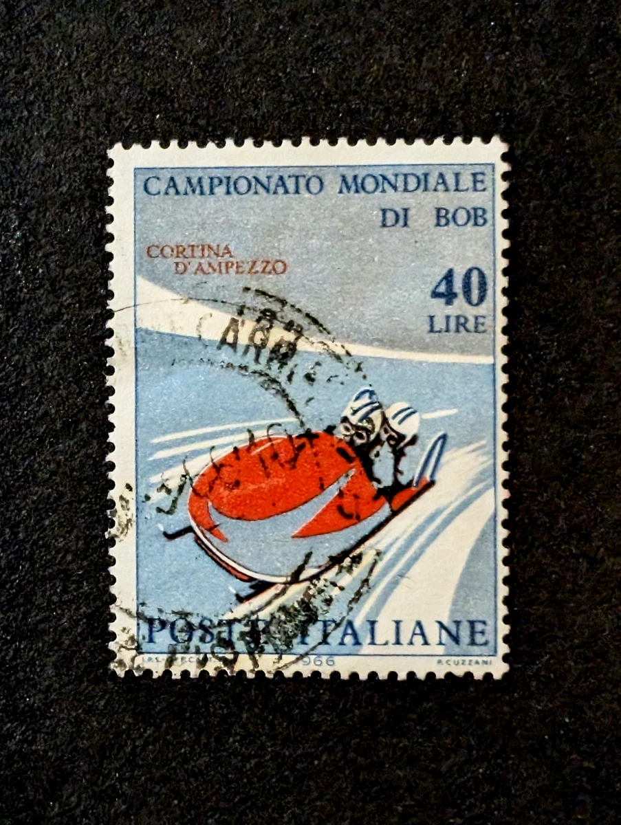 ITALIEN 1966 Mi1196 Zweierbob Winter-Sportmarke Briefmarke Stamp Timbre Sello