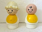 VTG FISHER PRICE little people BABIES INFANTS w/ & without caps lot 2