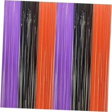 Tinsel Photo Backdrop Curtains - 2 Pack 3.2x8.2ft Black Orange Purple Foil