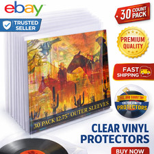 30 Pack 4 Mil Thick Vinyl Sleeves, 12.75" X 12.75" Vinyl Record Sleeves Clear