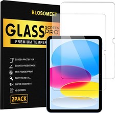 2 Pack Screen Protector for iPad 11th 10th Gen, HD Clear 9H Tempered Glass