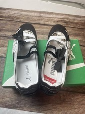 PUMA Synthetic Slip-On Ballet Flats Black/White Bow Logo Women UK 5.5 EU 40