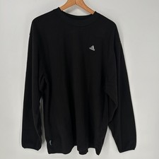 Vintage Adidas Sweatshirt Mens Large Black Fleece Climawarm Crew Neck