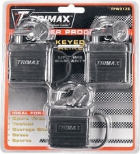 Trimax Weather-Proof Padlock Set of Three Key...